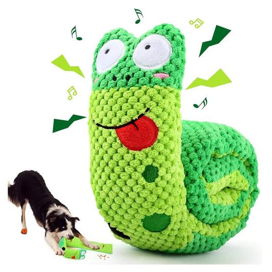 SnailSniff™ Plush Puzzle Feeder – Interactive Squeaky Toy for Dogs & Puppies