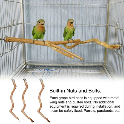 Natural Wooden Perch – Climbing & Paw-Grinding Stand for Birds