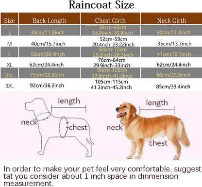 RainRover™ Hooded Dog Raincoat – Reflective, Cape-Style Wet Weather Jacket