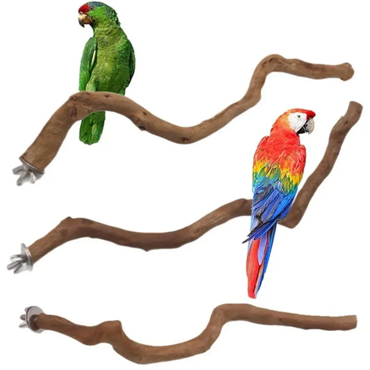 Natural Wooden Perch – Climbing & Paw-Grinding Stand for Birds