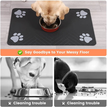 CleanPaws™ Waterproof Feeding Mat – Non-Slip Placemat for Dogs & Cats