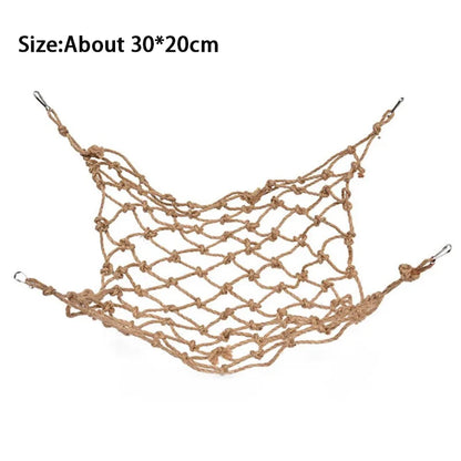 CloudClimb™ Rope Swing & Climbing Net – Hanging Play Gym for Birds & Small Pets