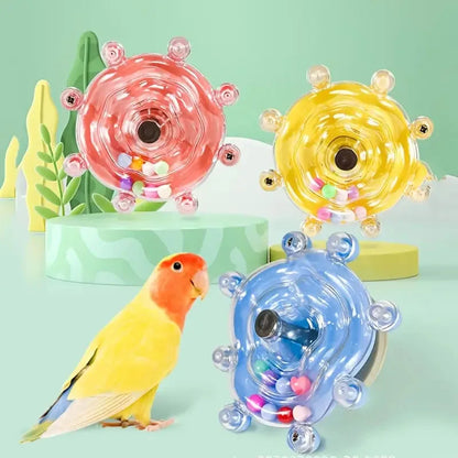 SpinFeast™ Treat Dispenser – Rotating Foraging Toy for Parrots
