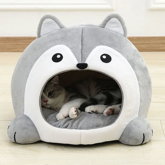 SnuggleSpot™ Ultra-Soft Cat & Small Dog Bed – Cushioned Cave Lounge