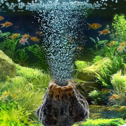 AquaBlast™ Volcano Air Bubble Stone – Decoration for Aquariums